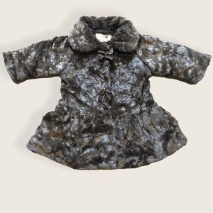 Widgeon Little Girl’s Faux Fur Brown Coat 12M